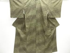 変わり市松模様織出し手織り紬着物